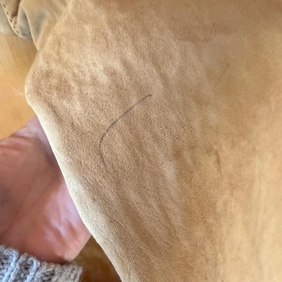 Vintage Saks Fifth Avenue Suede Blonde Mink Collared Mod 1960s Coat Medium - Picture 11 of 12